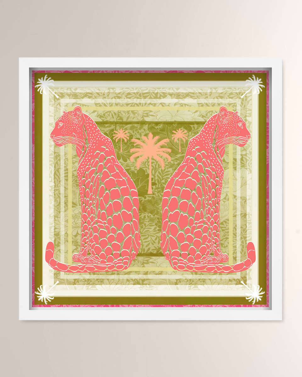"Casablanca Leopardo Peach" Framed Art Print
